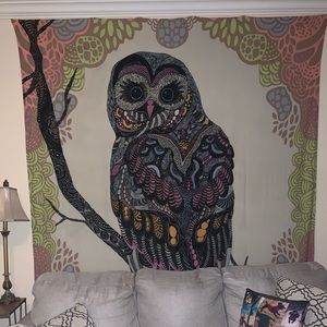 Earthbound owl tapestry